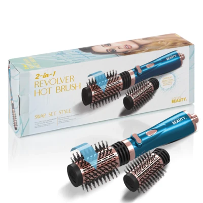 קורטקס מברשת פן מסתובבת 2 ב-1 כחולה